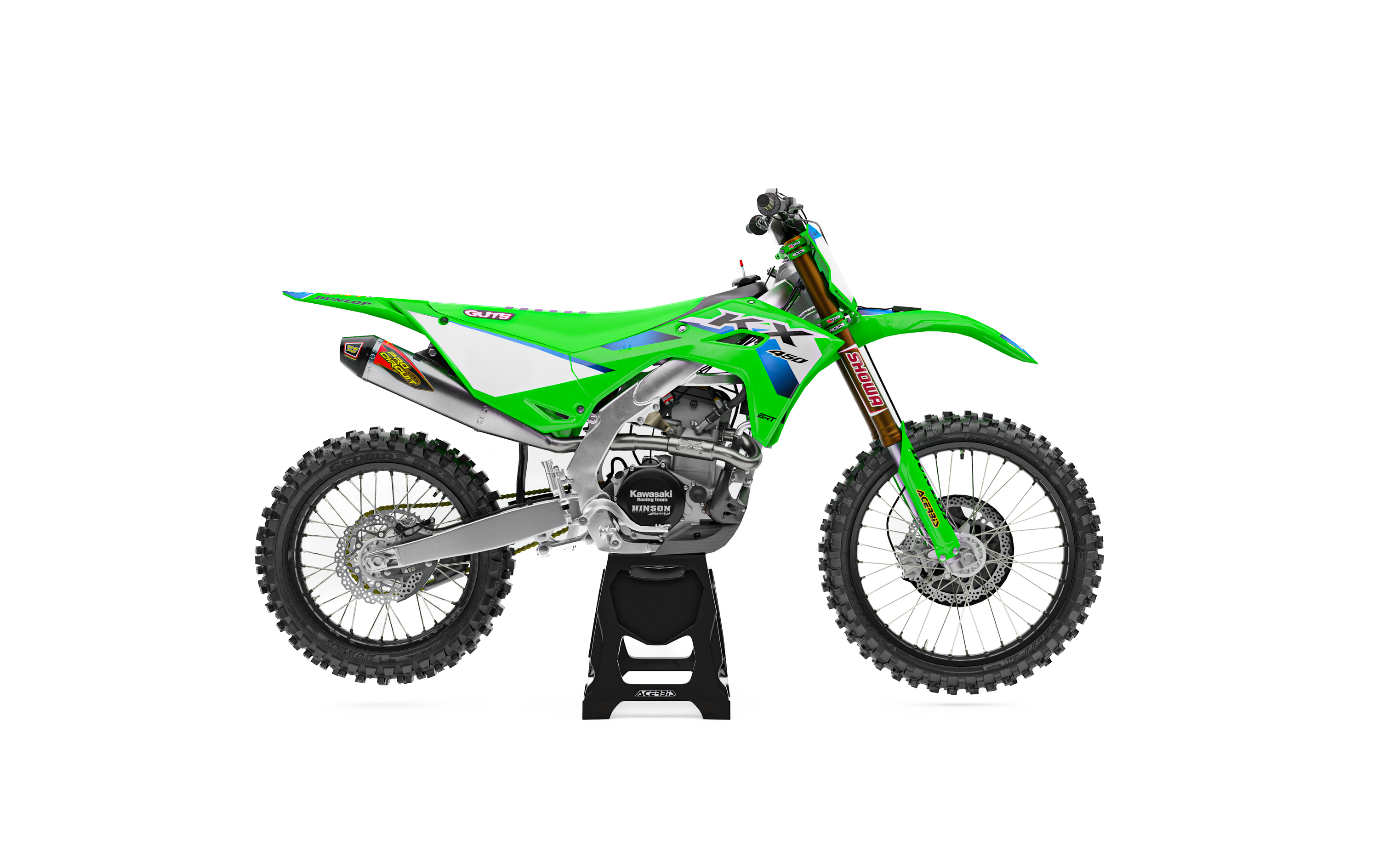 KAWASAKI KX08 flat graphics layout for logo placement reference