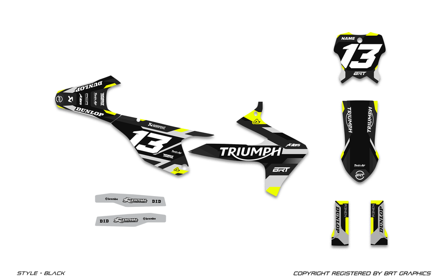 TRIUMPH 3 BLACK graphics colorway preview