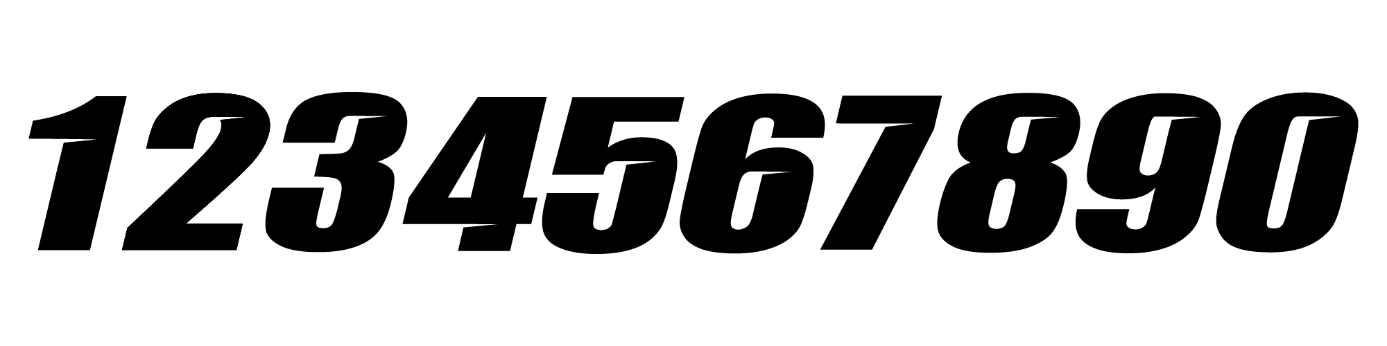 Number font 01 showing digits zero through nine