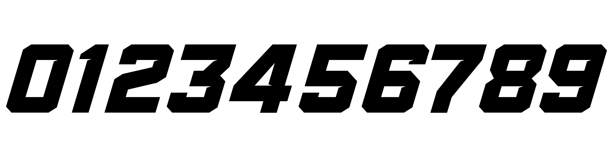 Number font 02 showing digits zero through nine