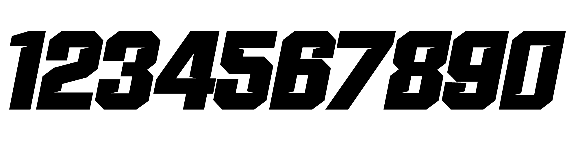 Number font 03 showing digits zero through nine