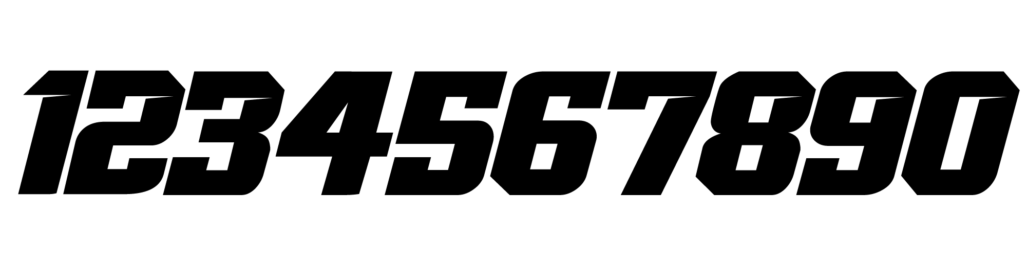 Number font 04 showing digits zero through nine