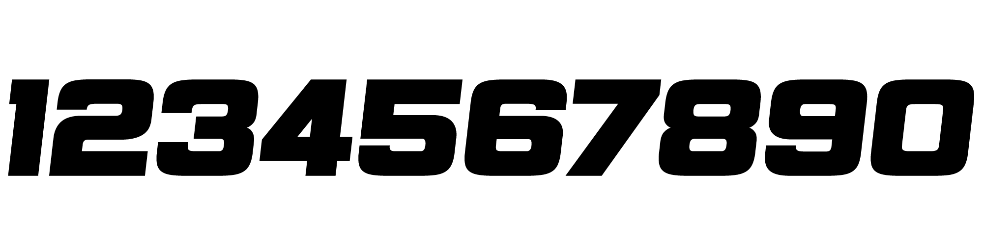 Number font 05 showing digits zero through nine