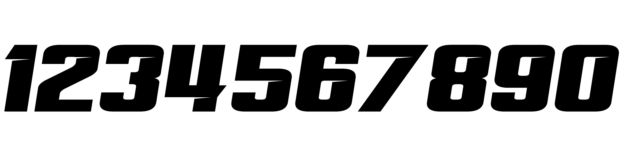 Number font 06 showing digits zero through nine